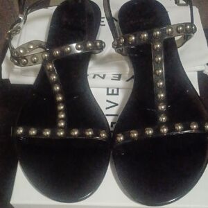 Givenchy Black and Silver Studded Sandals